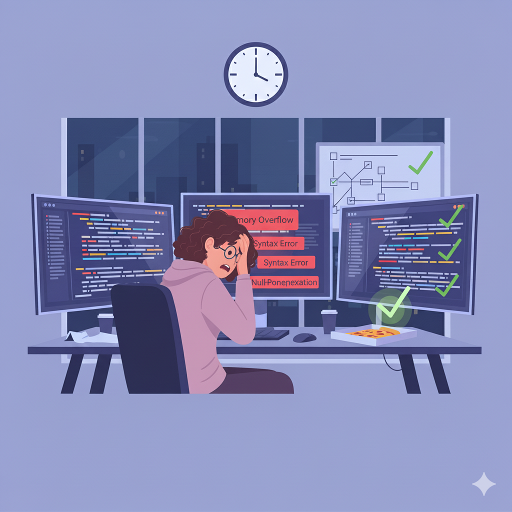 Engineer under deadline stress